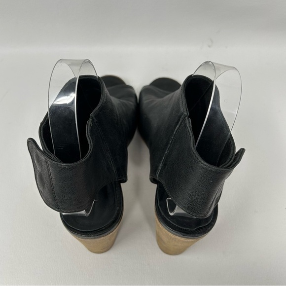 Steven By Steve Madden Black Leather Open Toe Heels Sandals Booties Size EU 39 - Picture 9 of 12